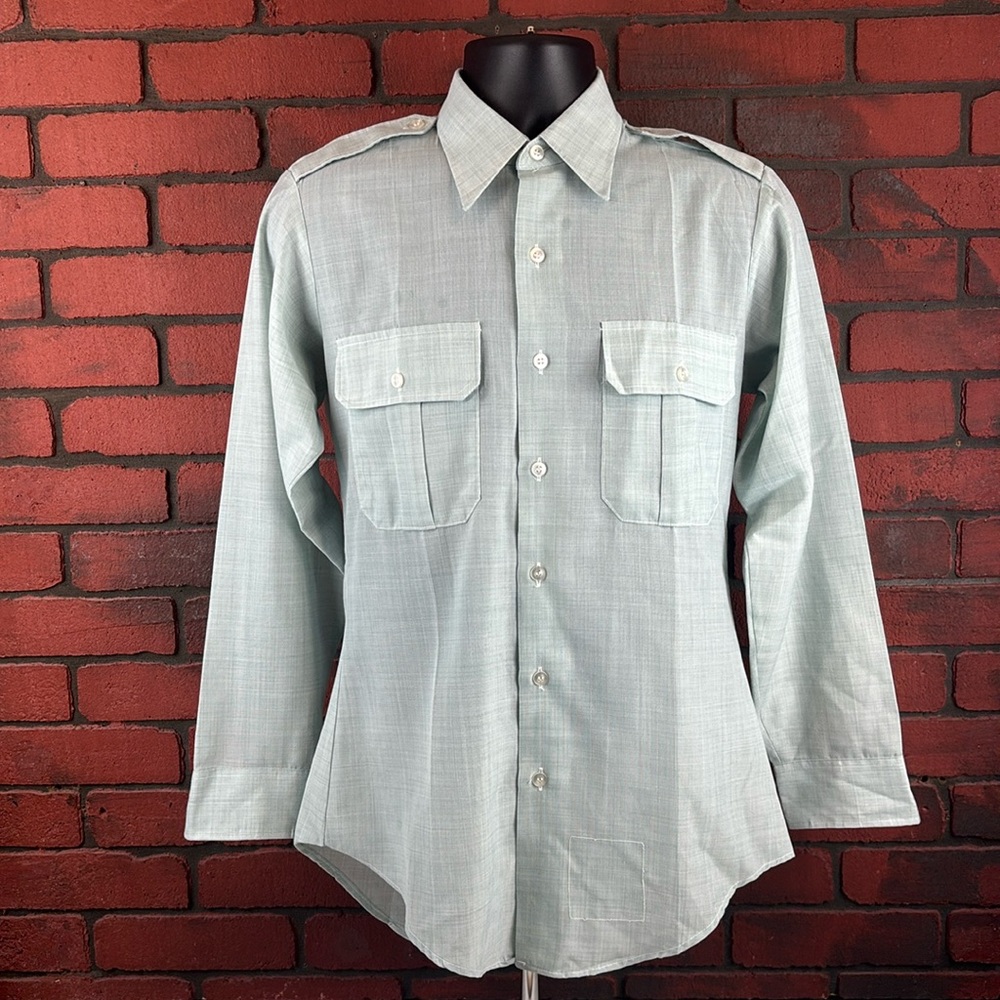 Flying Cross Shirt Mens Large Sea Green Button‎ Down